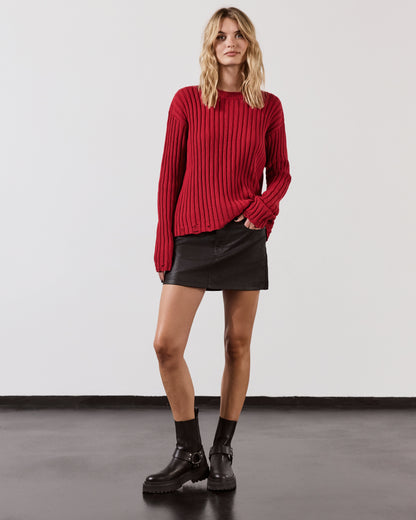 Stylischer & Gemütlicher Roter Strickpullover – Perfekt für den Alltag